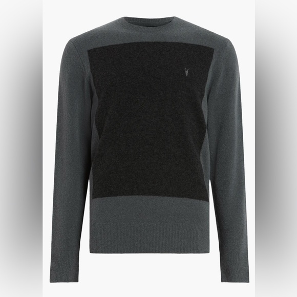 All Saints Lobke Gray and Black Men's Sweater - Picture 2 of 8